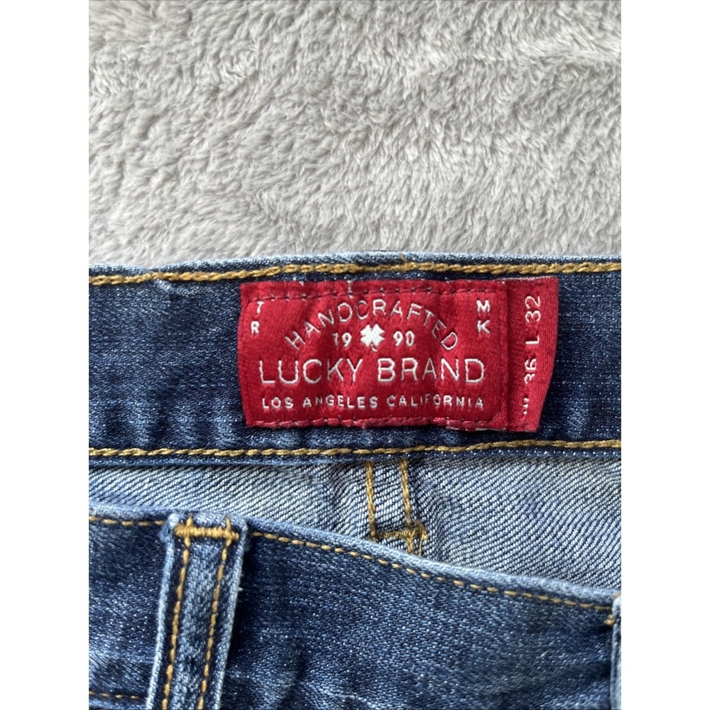 Lucky Brand 429 Classic Straight Jeans Men's 36x31 (Tag: 36x32) Blue Dark Wash - Picture 5 of 13